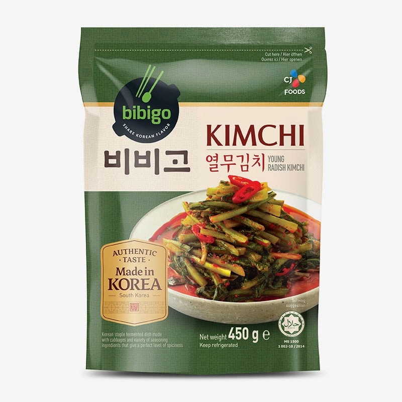 CJ Bibigo Young Radish Kimchi 450g 💧 비비고 열무김치