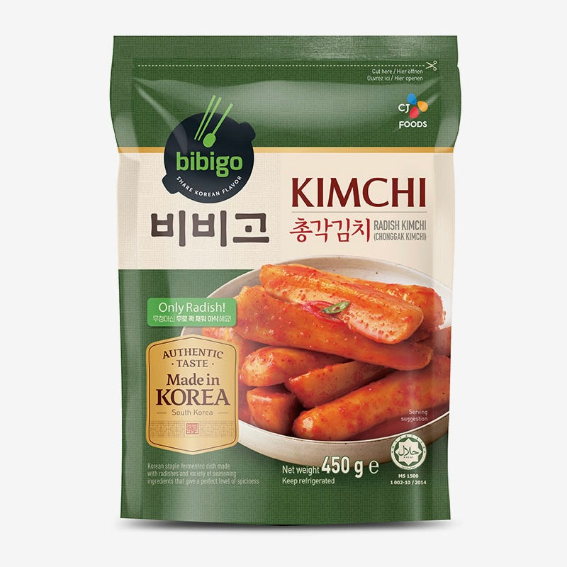CJ Bibigo Chonggak Kimchi Radish 450g 💧 비비고 열무김치