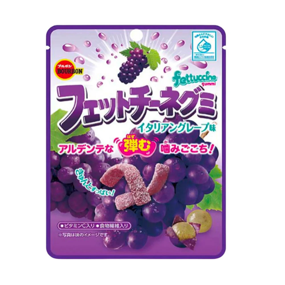 Bourbon Fettuccine Gummy Grape 50g ブルボン フェットチーネグミ イタリアングレープ味