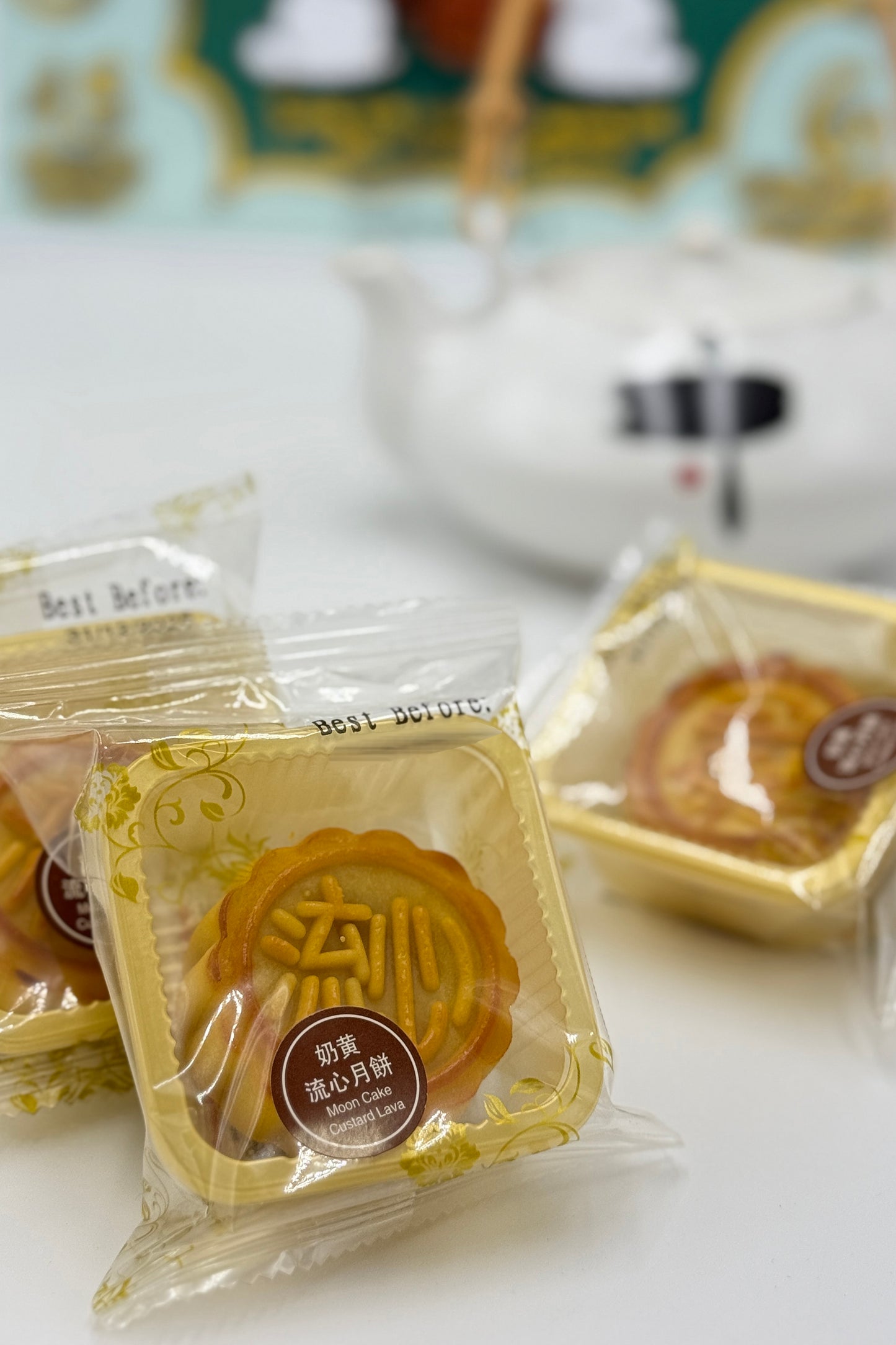 HK Moon Cake Custard 1pz 45g 奶黄流心月饼