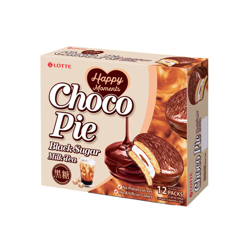 Lotte Choco Pie Black Sugar Milk Tea 12 packs 336g