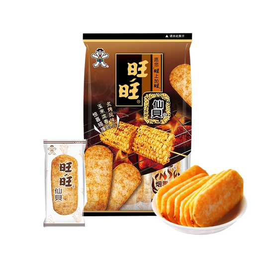 WantWant Riso Croccante con Zucchero ed Edulcorante 56g 旺旺仙贝炙烤玉米味