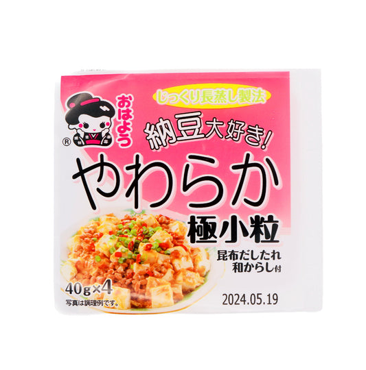 Yamada Kotsubu Mini Natto 40g*4pcs❄️ やわらか 極小粒 昆布だしたれ、和がらし付