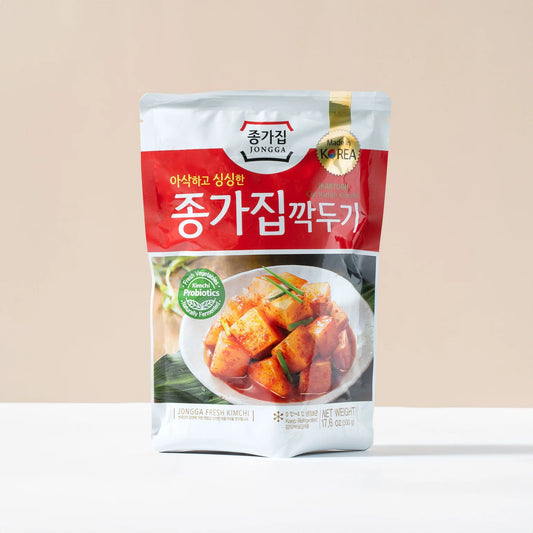 Jongga Cubed Radish Kaktugi Kimchi 500g