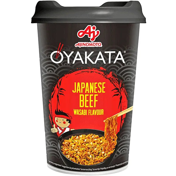 Oyakata cup Ndls Japanese Beef Wasabi Flavor 93g 味の素　親方ラーメン　わさびビーフ