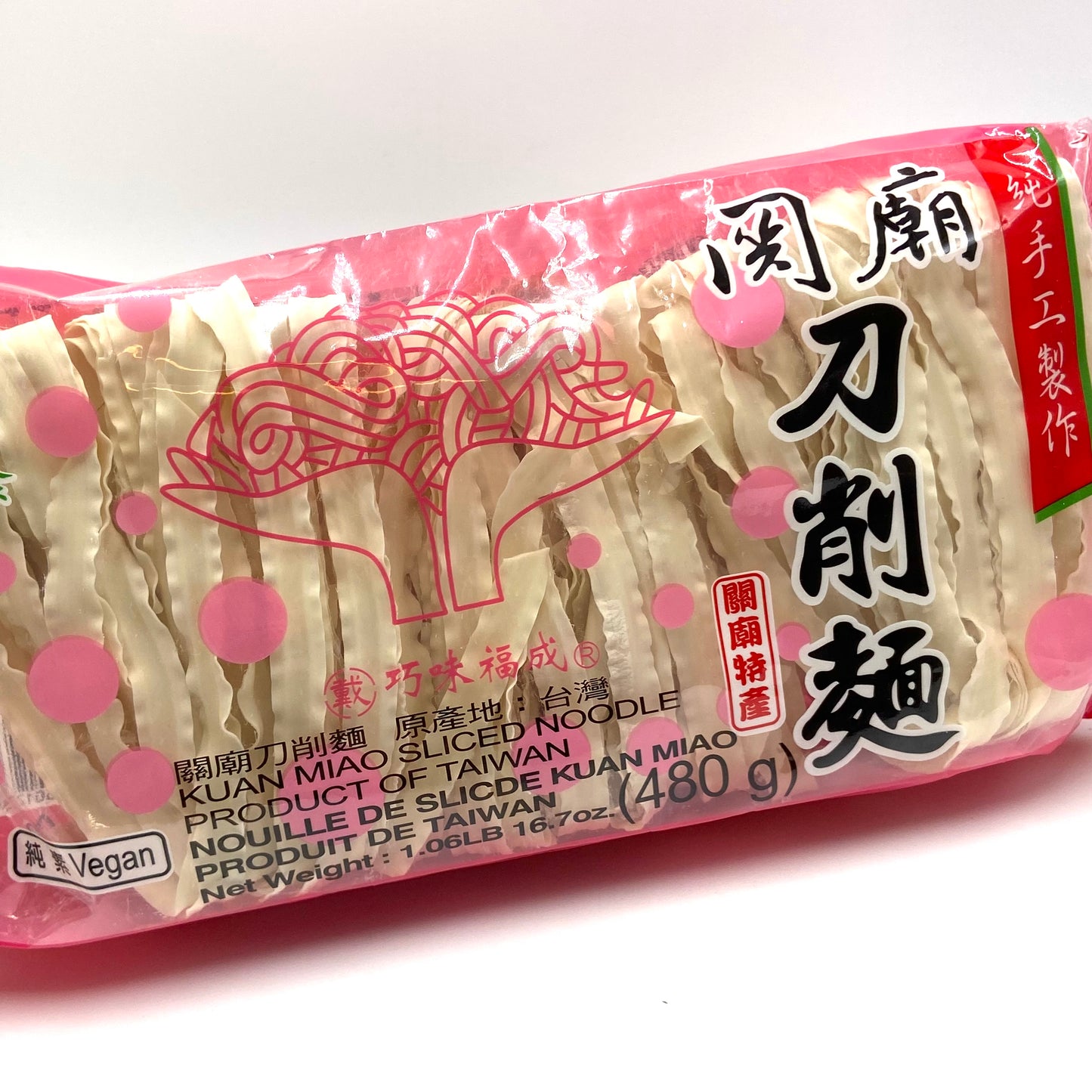 Fuchen Kuanmiao Sliced Noodles 480g 福成刀削麵