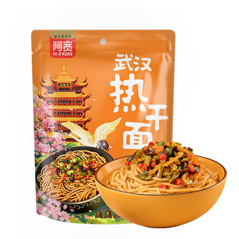 AKuan Wuhan Hot Dry Noodle with Sesamo 275g 阿宽武汉热干面