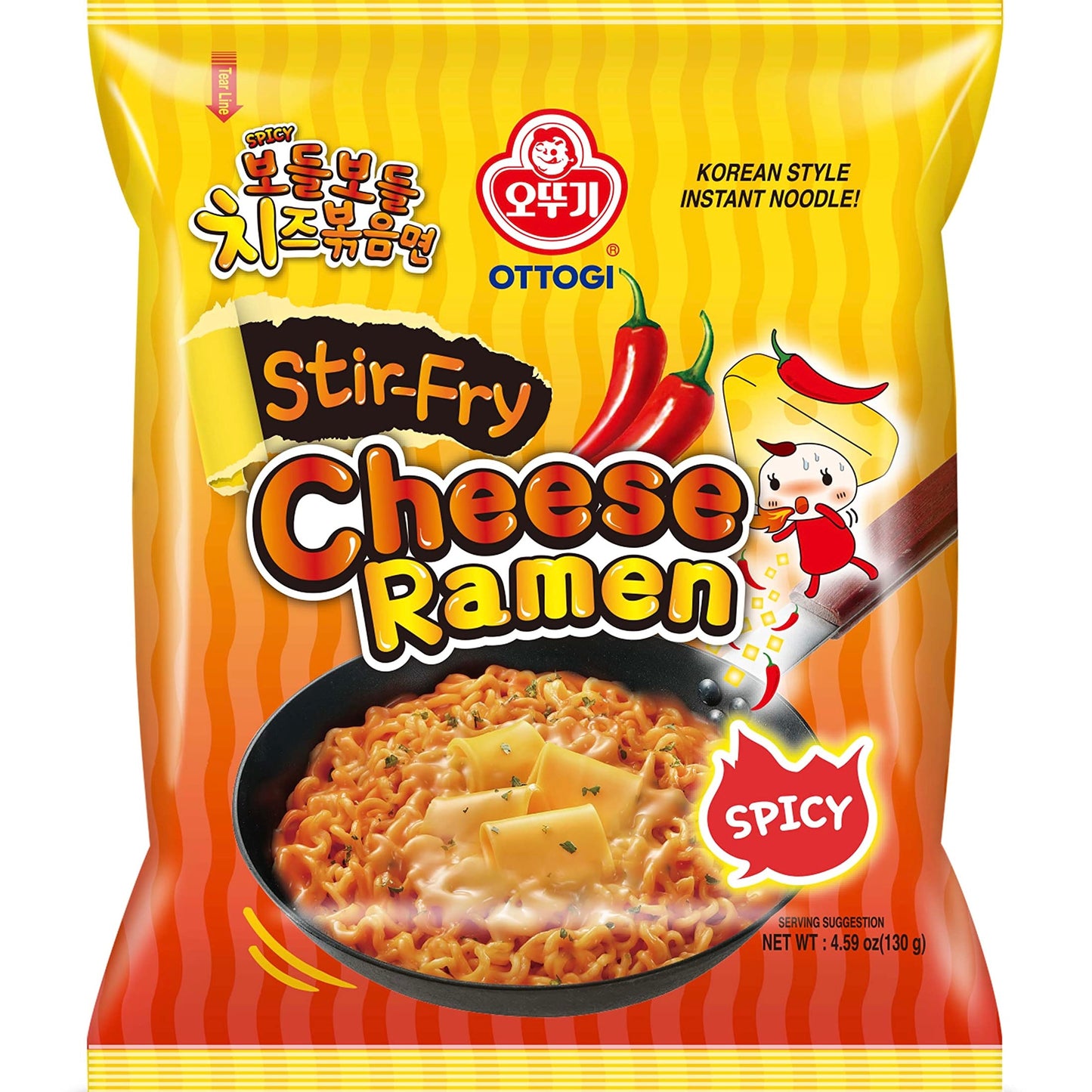 Ottogi Ramen Cheese Stir Fry Spicy 130g