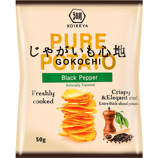 Koikeya Gokochi Black Pepper Pure Potato Chips 50g 湖池屋　じゃがいも心地黒胡椒