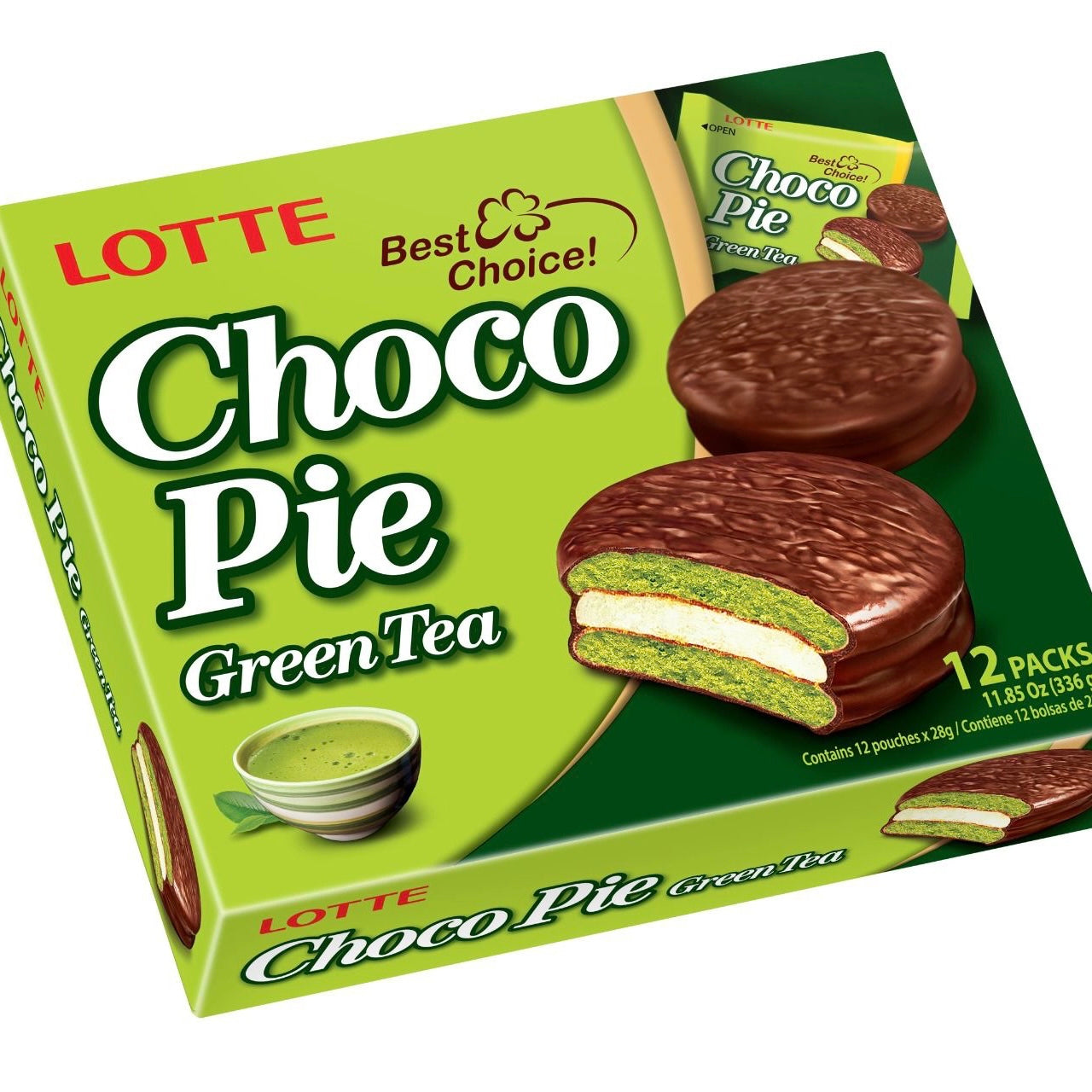 Lotte Chocopie Green Tea 12 packs 336g