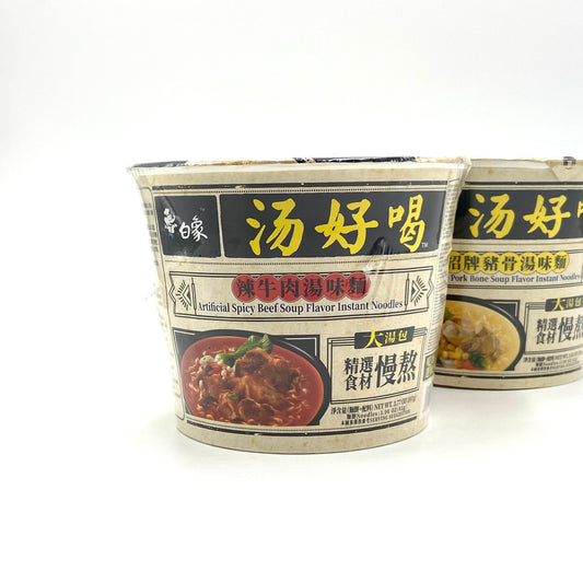 BX cup inst Nds Manzo Piccante 107g 白象汤好喝 辣牛肉汤味桶面