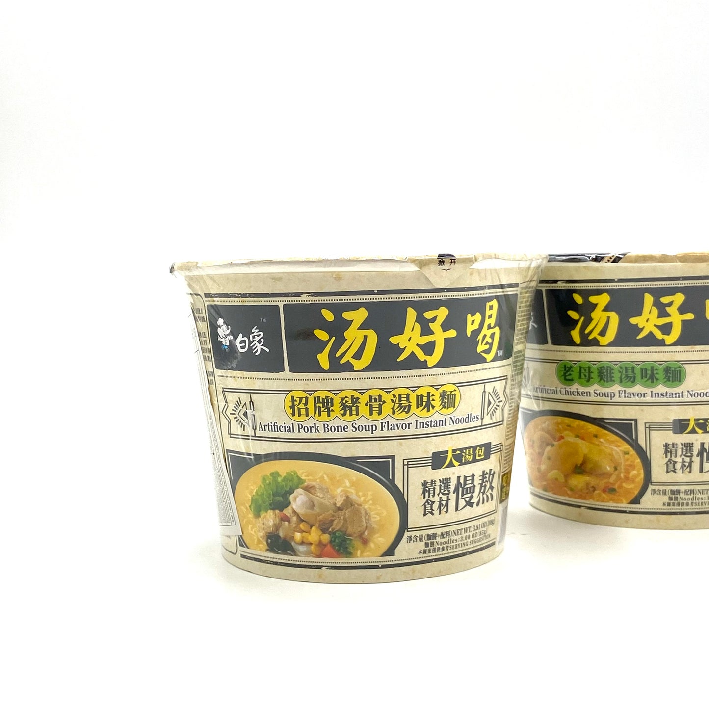BaiXiang cup inst Noodles Maiale 107g 白象 汤好喝招牌猪骨味桶面
