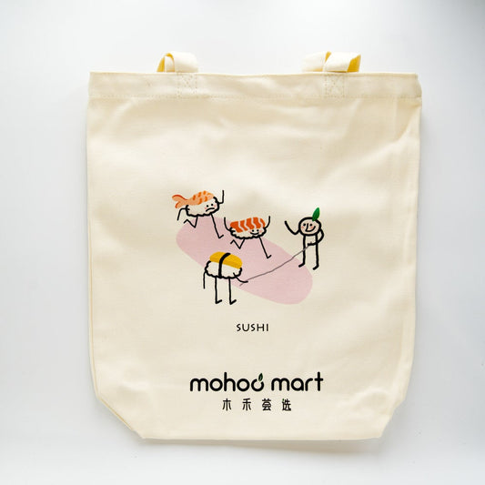 Mohoo x Artist 100% Cotone Tote Bag *Sushi