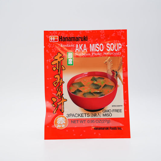 Hanamaruki Instant Aka Miso Soup (red) 27g ハナマルキ　即席赤みそ汁　3袋入り